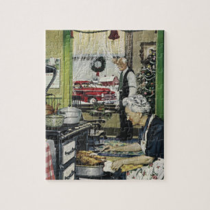 Puzzle Old Fashioned Vintage Home Kitchen Christmas