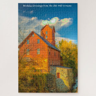 Puzzle Old Mill dans le Vermont.Noël salutations Jigsaw P