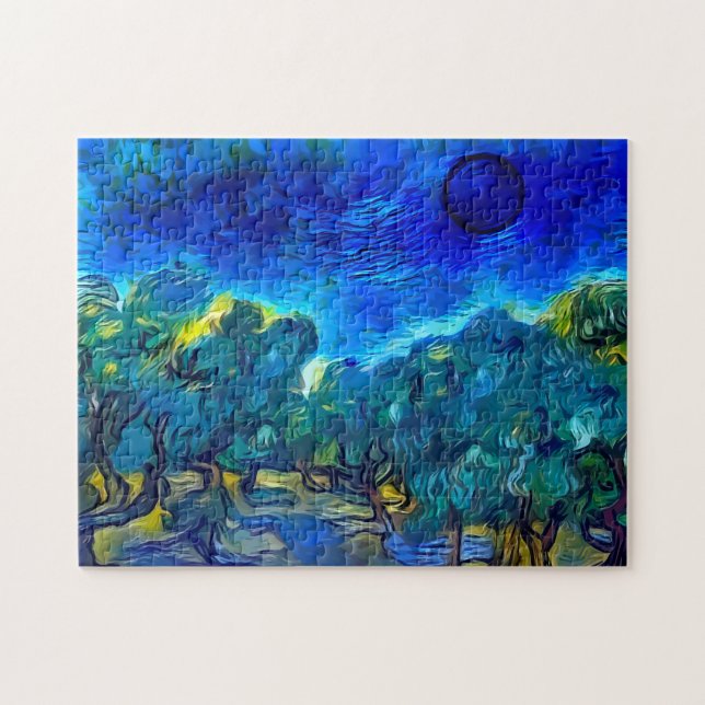 Puzzle Olive Trees Starry Style Nuit (Horizontal)