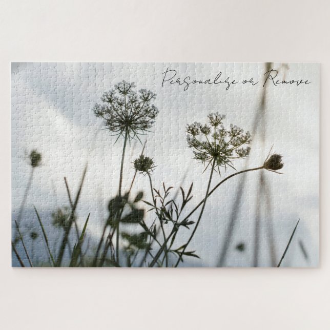 Puzzle Ombels gris Fleurs Outline Floral Art Photographie (Horizontal)
