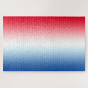 Puzzle Ombre rouge blanc et bleu vif horizontal