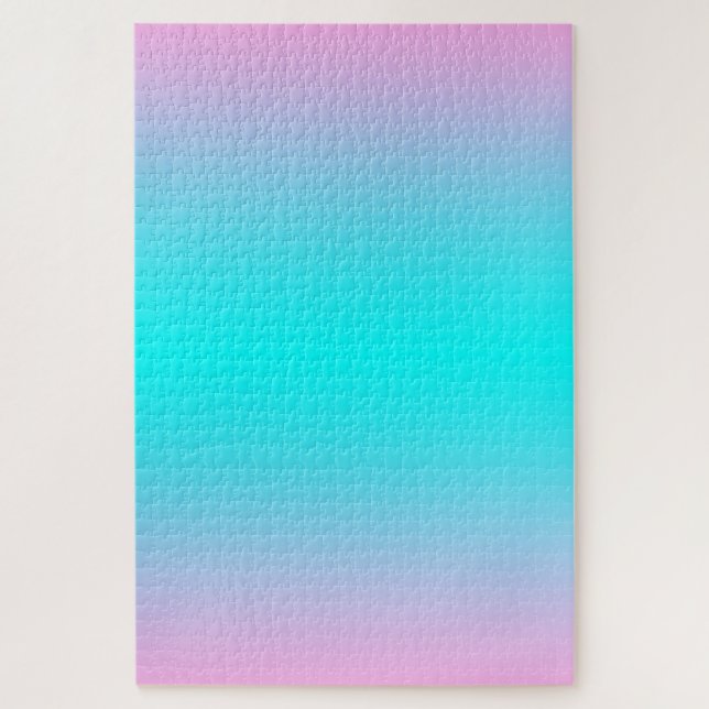 Puzzle Ombre Turquoise and Pink Gradient (Vertical)