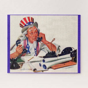 Puzzle Oncle Sam des années 1940 au téléphone