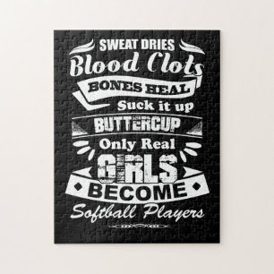 Puzzle Only Real Girls Become Softball Player T Shirt