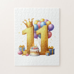 Puzzle Onzième anniversaire doré