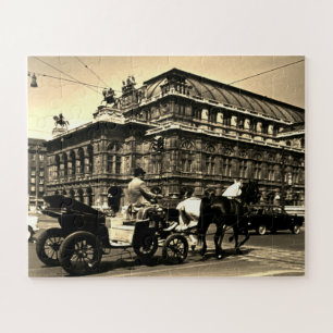 Puzzle Opéra vintage Autriche Vienne Fiaker Staatsoper