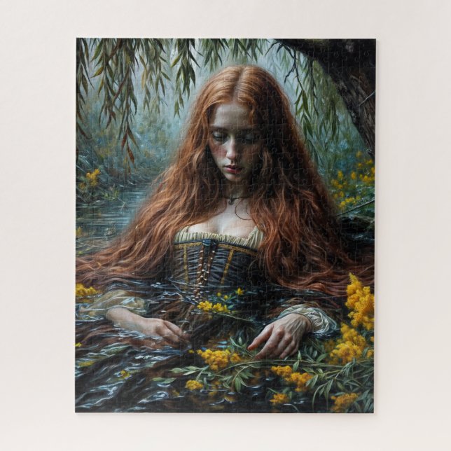 Puzzle Ophelia In Water Original Art  (Vertical)