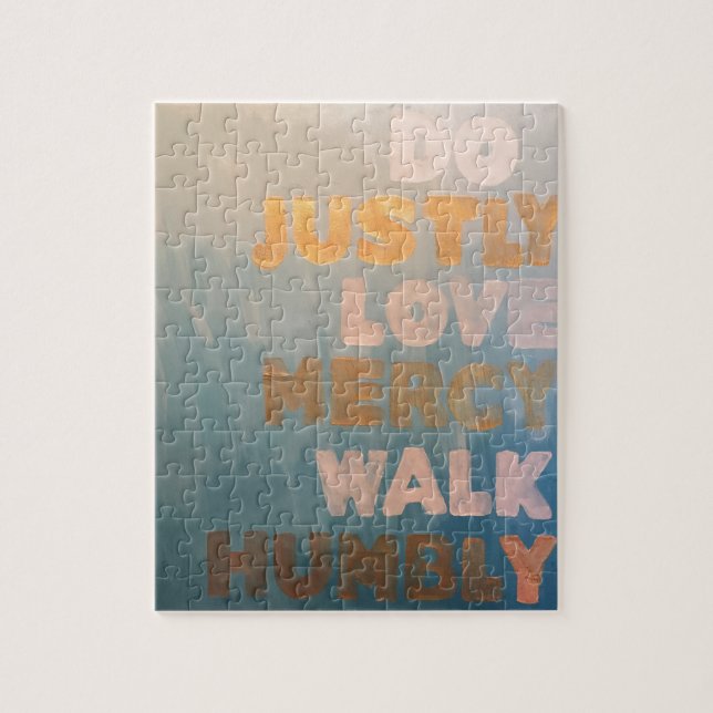 Puzzle Or et Teal de 6:8 de Micah (Vertical)