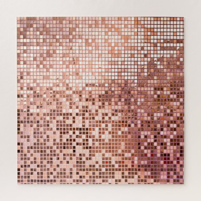 Puzzle or rose : carreaux de mosaïque carré. (Vertical)