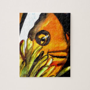 Puzzle Orange Clown Poisson aquarelle peinture d'art orig