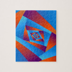 Puzzle orange et bleu