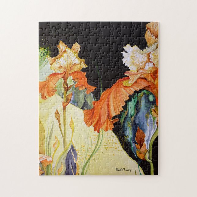 Puzzle orange et jaune en iris (Vertical)