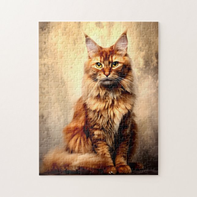 Puzzle Orange Maine Coon (Vertical)