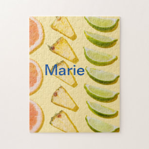 Puzzle Orange raisin bleu baie citron ajouter nom photo t