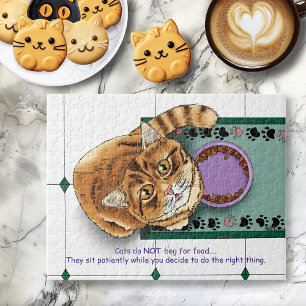 Puzzle Orange Tabby Food Bowl cuisine