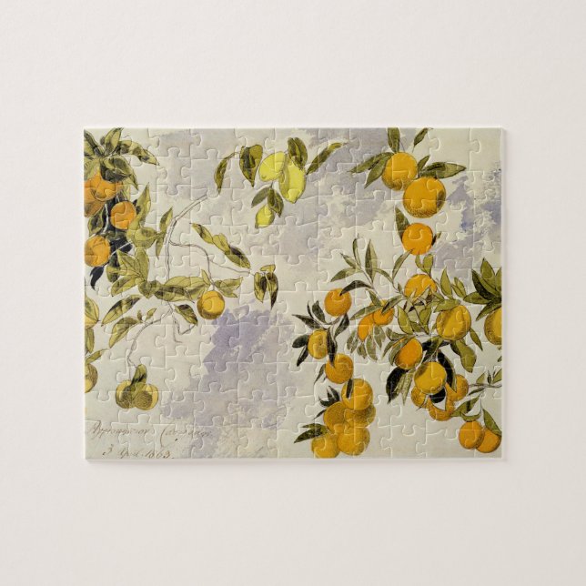 Puzzle Orange Trees, 1863 (w/c, stylo et encre sur graphi (Horizontal)
