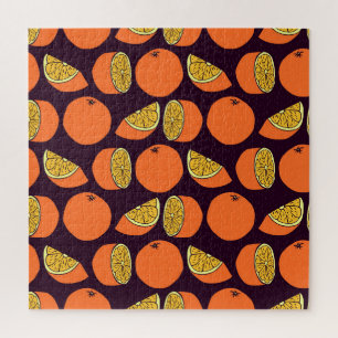 Puzzle Oranges sans couture motif, texture vintage.