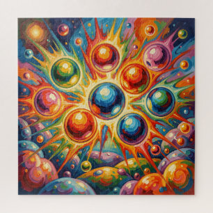 Puzzle Orbes Abstraits Vibrants Fluides Radiaux