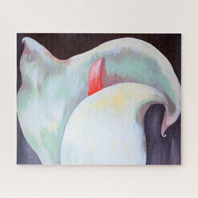 Puzzle Orchidée blanche d'ivoire avec teintes citron Lila (Horizontal)