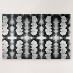 Puzzle Orchidée blanche noire peinture à fleurs tropicale