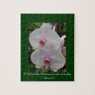 Puzzle Orchidée - fleur rose (Colossians 2 : 3)
