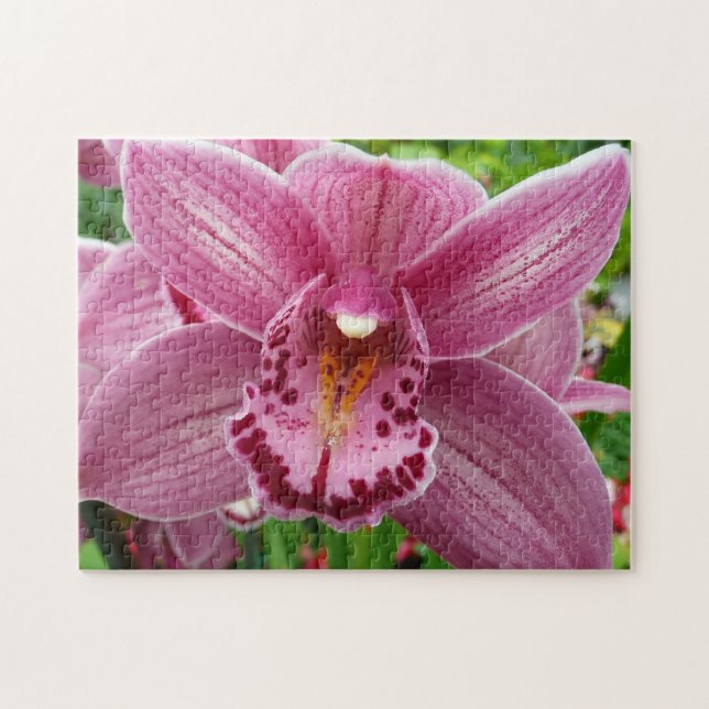 Puzzle Orchidée violette Élégante Florale (Horizontal)