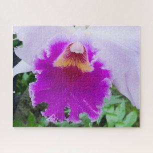 Puzzle orchidée violette en gros plan