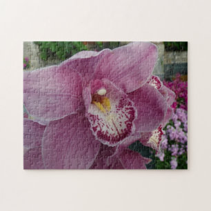 Puzzle Orchidée violette et jardin coloré Floral