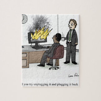 Puzzle Ordinateur et bande dessinée drôles de bureau de