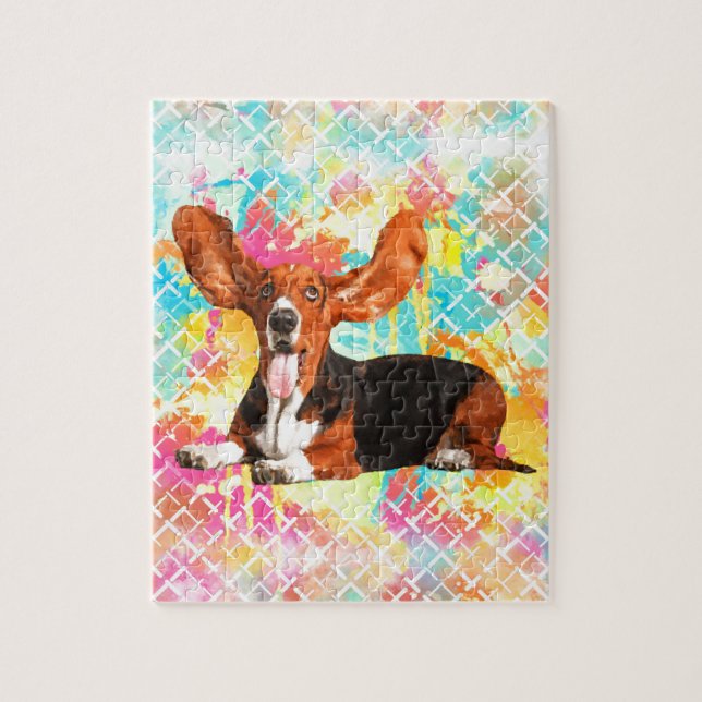 Puzzle Oreilles de vol de chien de Basset Hound (Vertical)