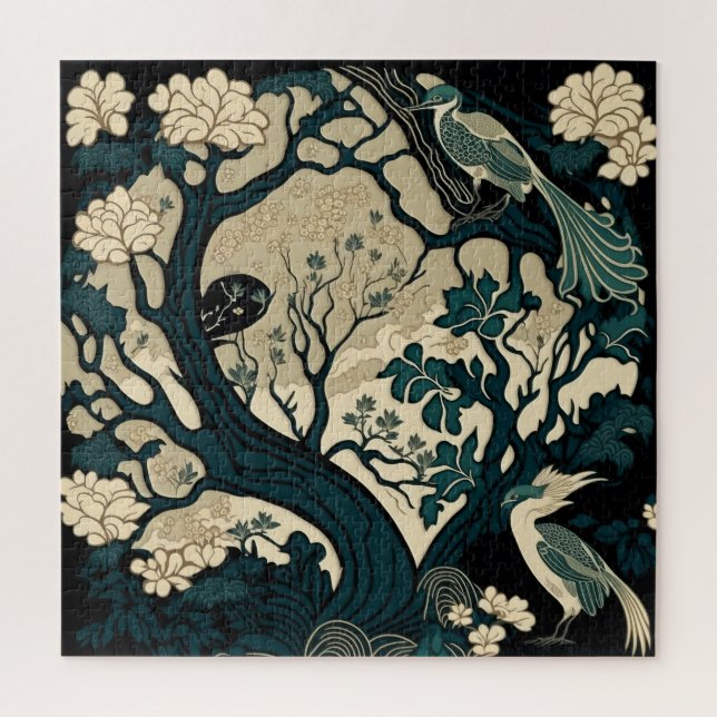 Puzzle Oriental Bird Art Carré Japonais (Vertical)