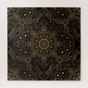 Puzzle Oriental Mandala, Luxury Vintage Motif.