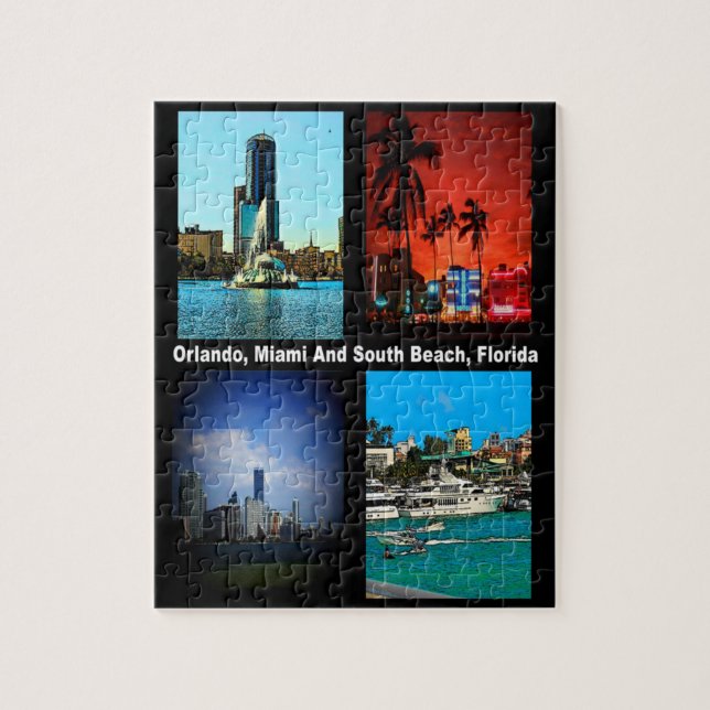 Puzzle Orlando, Miami, South Beach Collage (Vertical)