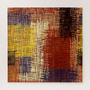 Puzzle Ornement broderie, lignes colorées, style bohème