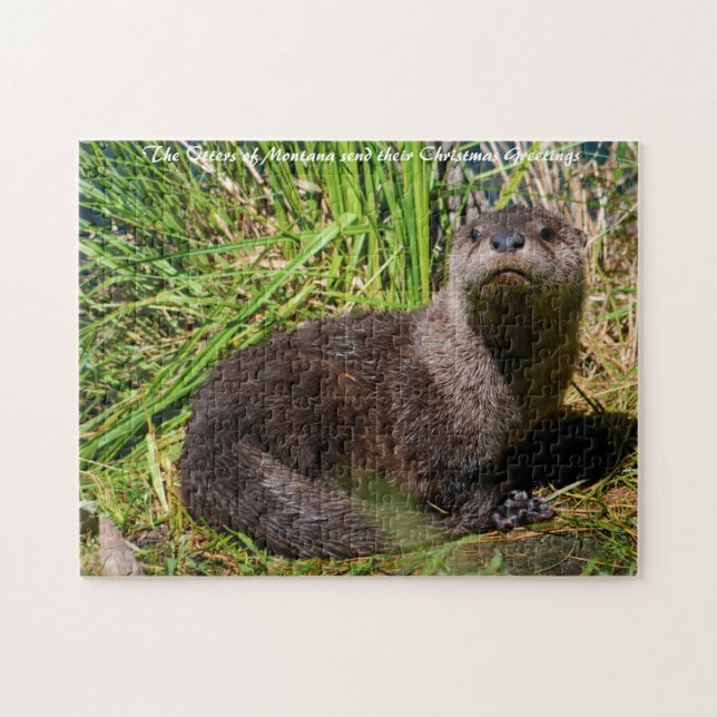 Puzzle Otter Pup Yellowstone.voeux de Noël (Horizontal)