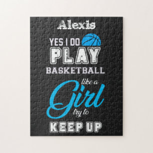 Puzzle Oui Je Joue Au Basket Comme Une Fille Bleue