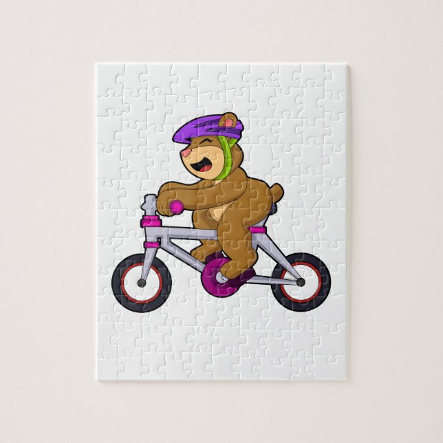 Puzzle Ours avec vélo et casque (Vertical)