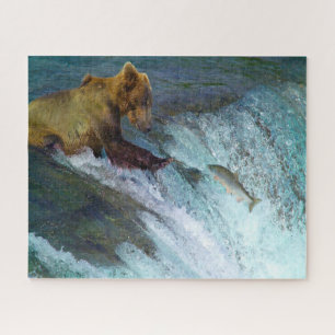 Puzzle Ours bruns Kodiak Jigsaw pêchant.
