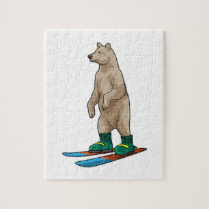 Puzzle Ours comme skieur avec ski