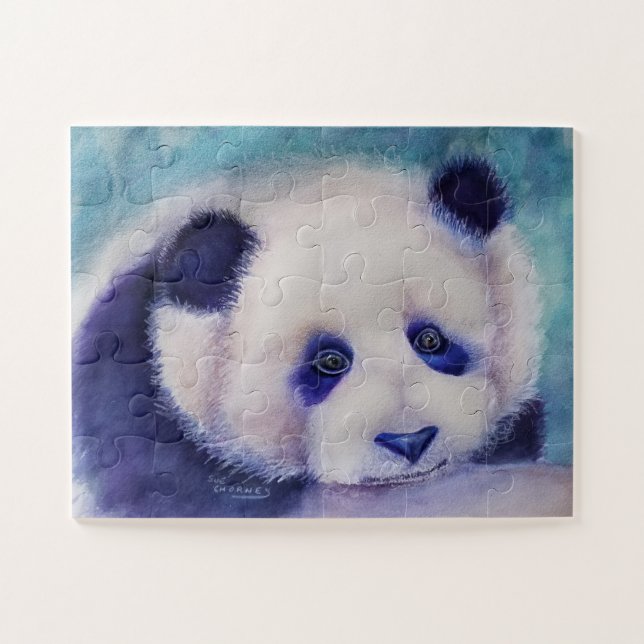 Puzzle Ours de panda blanc et noir doux (Horizontal)