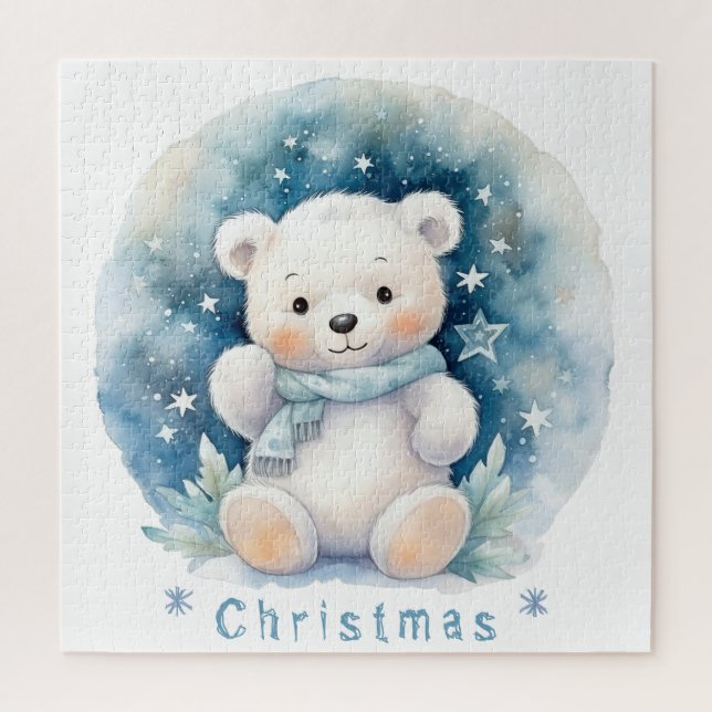 Puzzle Ours en peluche et Noël (Vertical)