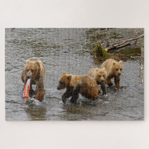 Puzzle Ours et 3 petits, Brooks Falls Alaska