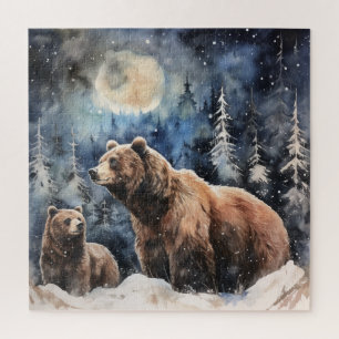 Puzzle Ours Grizzly et Bébé