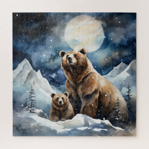 Puzzle Ours Grizzly et bébé