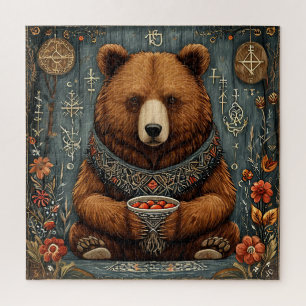 Puzzle 🐻 Ours Majestueux Avec Collier Mystique Pour Puzz
