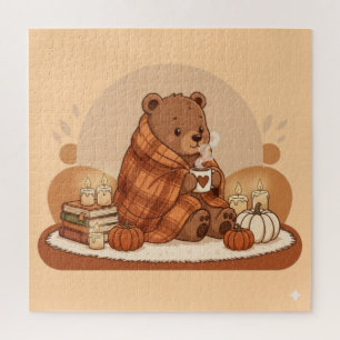 Puzzle Ours mignon et ambiance chaleureuse d'automne Art 