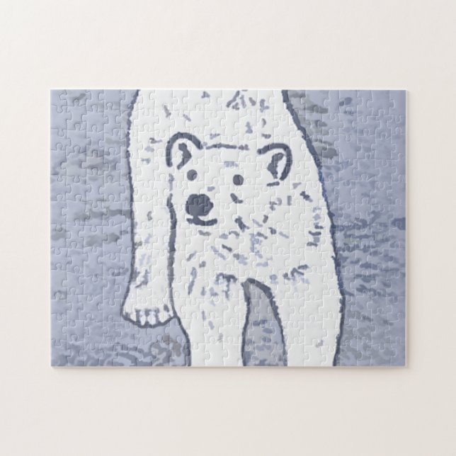 Puzzle Ours polaire sur la peinture sur glace - Art origi (Horizontal)