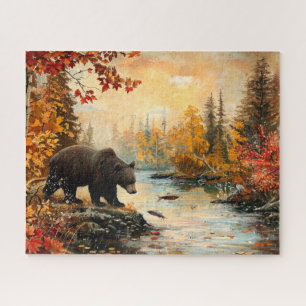 Puzzle Ours vintage au feuillage d'automne du Creek 16x20