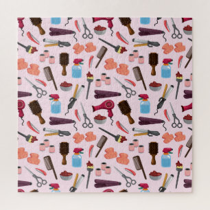 Puzzle Outil De Coiffure, Motif sans couture élégante.