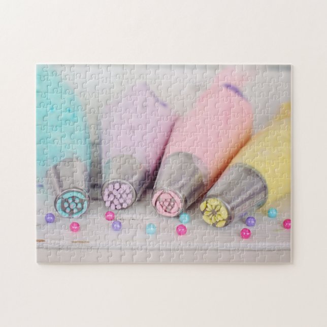 Puzzle Outils de décoration de gâteaux de couleur pastel  (Horizontal)
